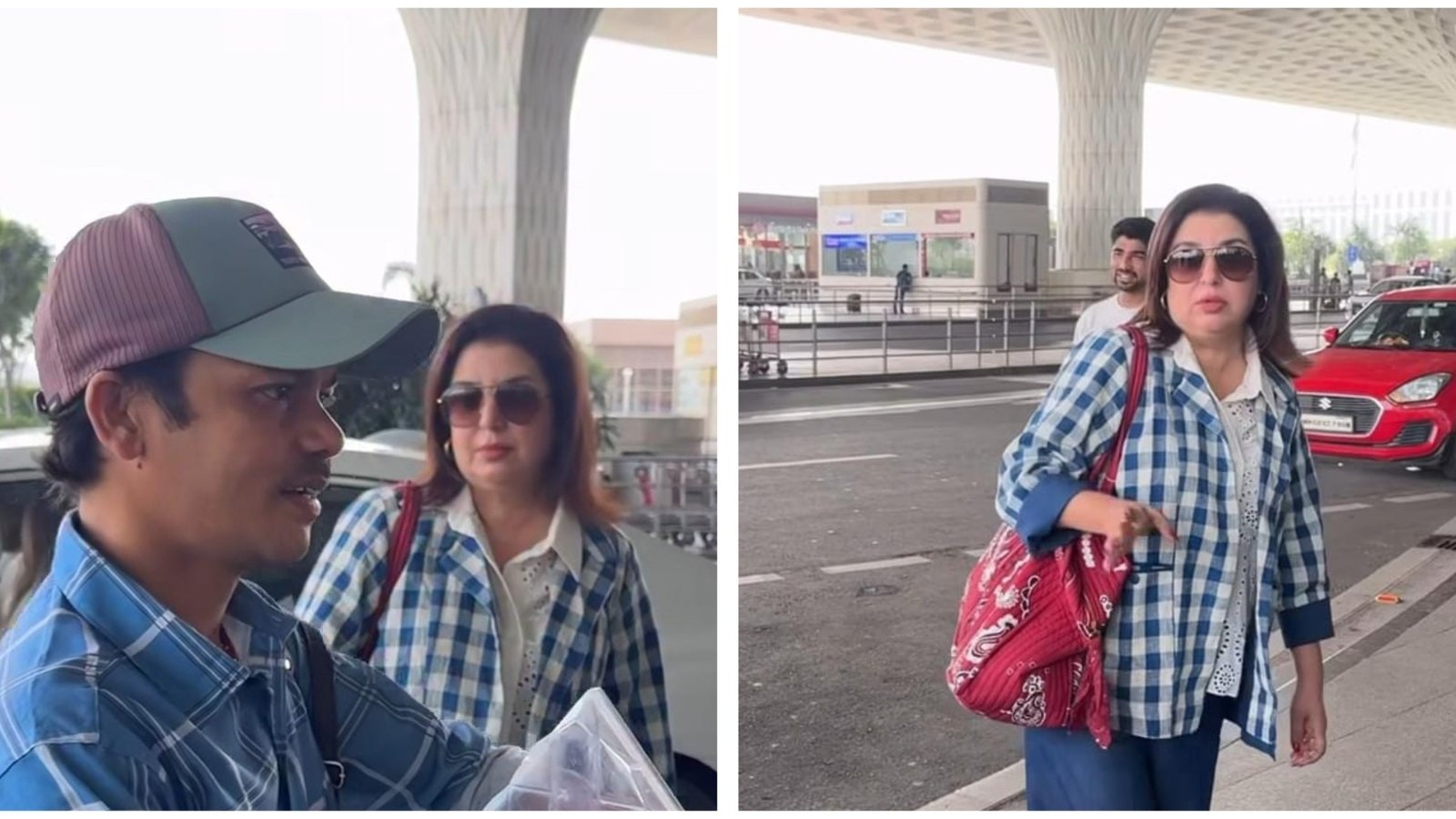 ফারাহ খান তার প্রথম আন্তর্জাতিক ফ্লাইটে তার রান্না দিলিপকে নিয়ে যান; তিনি বিমানবন্দরে পাপারাজ্জিতে মিষ্টি বিতরণ করেন। দেখুন | বলিউড